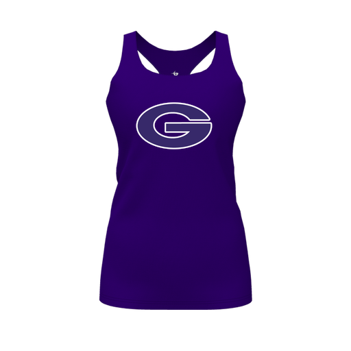 [FT0TRBPP-FYS-LOGO2] Decker Racerback Tank Top (Female Youth S, Purple, Logo 2)