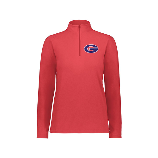 [6864.083.XS-LOGO2] Ladies MicroFleece 1/4 Zip Pullover (Female Adult XS, Red, Logo 2)