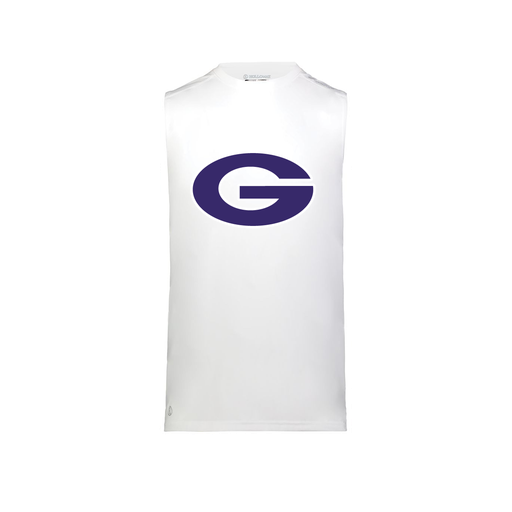 [222593.005.S-LOGO2] Men's CoolDry TankTop (Adult S, White, Logo 2)